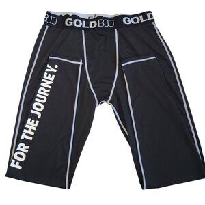 Gold BJJ Base Layer Pants Size 3XL Black With White Lettering "For The Journey"
